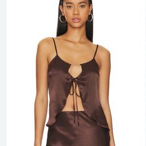 Revolve SNDYS Brown Tie Saint Top Women’s Small